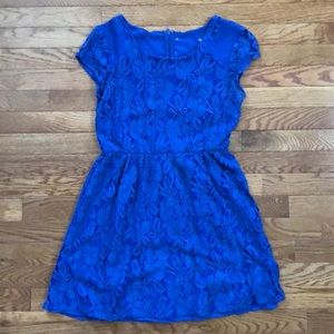 Beautiful Cobalt Floral Lace Dress